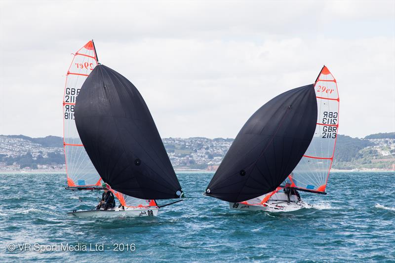 Zhik 29er UK Nationals at Torbay day 3 photo copyright VR Sport Media taken at Royal Torbay Yacht Club and featuring the 29er class