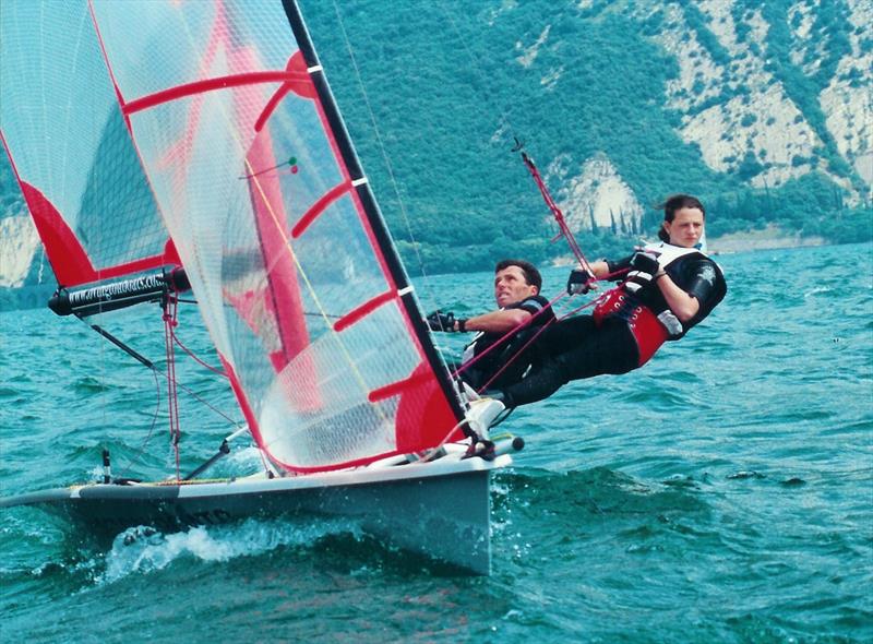 Dave Hall sailing with daughter Laura during the 29er Worlds in 2000 at Lake Garda - photo © 29er Worlds