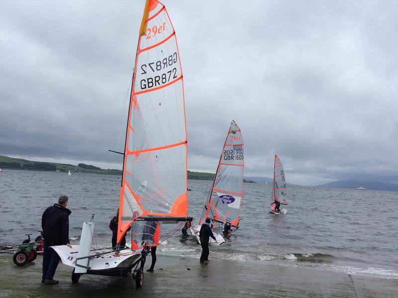 29er Northern race training at Largs photo copyright Kirsty Wilson taken at Largs Sailing Club and featuring the 29er class