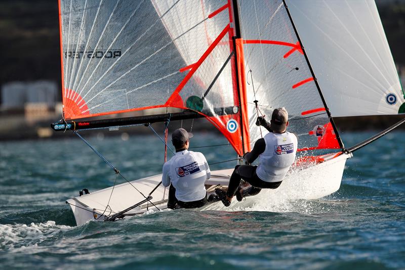 Nick Robins and Billy Vennis-Ozanne, 29er, GBR 2661 photo copyright Paul Wyeth / www.pwpictures.com taken at Weymouth & Portland Sailing Academy and featuring the 29er class