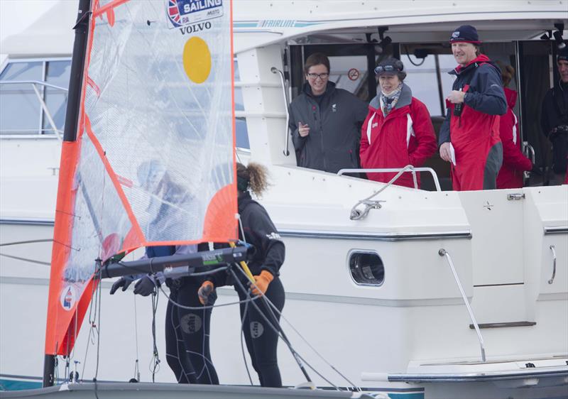HRH on the water on day 4 at the 2017 Youth Nationals photo copyright Marc Turner / RYA taken at Largs Sailing Club and featuring the 29er class