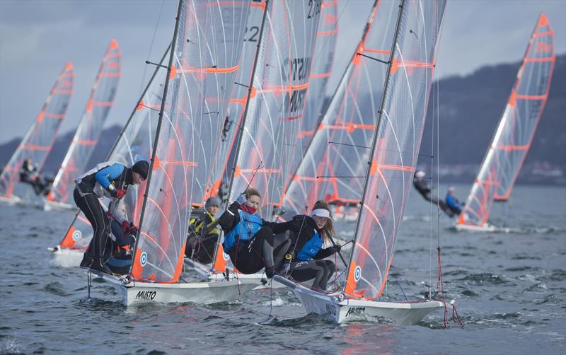 29ers during the 2017 RYA Youth Nationals in Largs photo copyright Marc Turner / RYA taken at Largs Sailing Club and featuring the 29er class