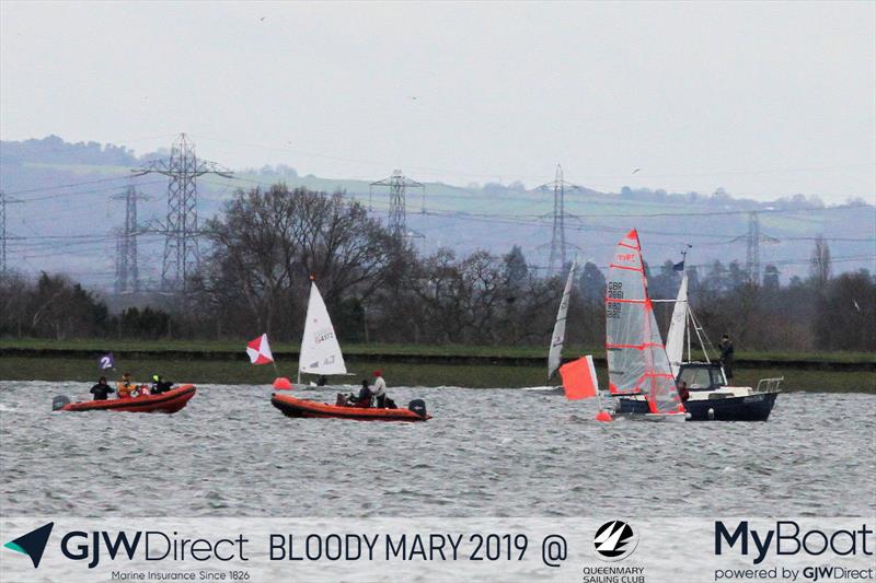 Monique Vennis-Ozanne & John Mather win the 2019 GJW Direct Bloody Mary photo copyright Mark Jardine taken at Queen Mary Sailing Club and featuring the 29er class