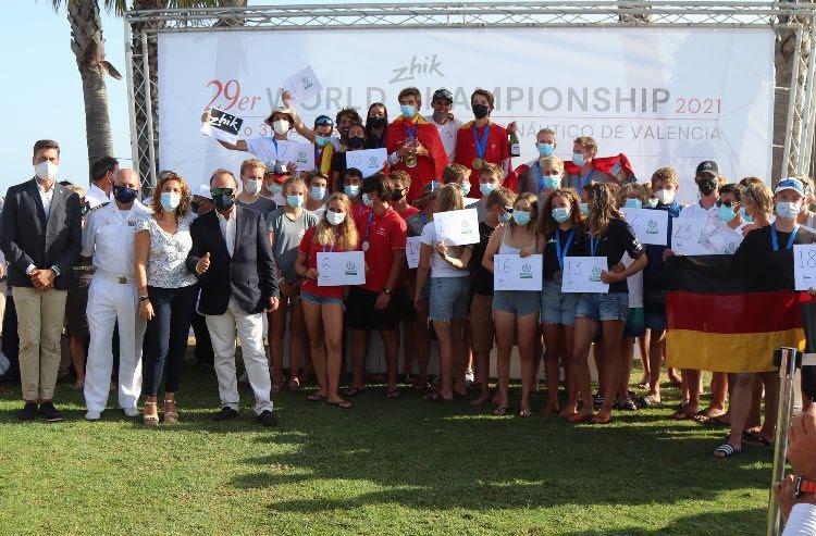 29er World Championship prize giving photo copyright Pep Portas taken at Real Club Nautico Valencia and featuring the 29er class