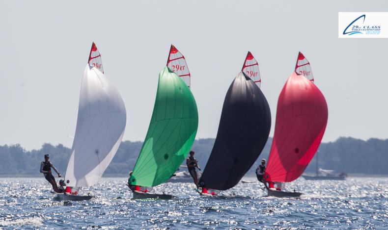 Gold fleet kites on day 6 of the 29er World Championships photo copyright Robert Hajduk / www.shuttersail.com taken at  and featuring the 29er class