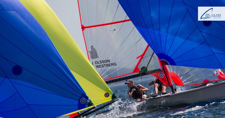 Close racing on day 6 of the 29er World Championships - photo © Robert Hajduk / www.shuttersail.com