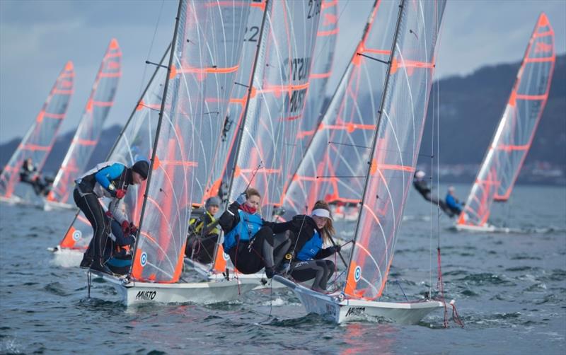 Freya Black and Millie Aldridge in action photo copyright Marc Turner / RYA taken at Royal Yachting Association and featuring the 29er class