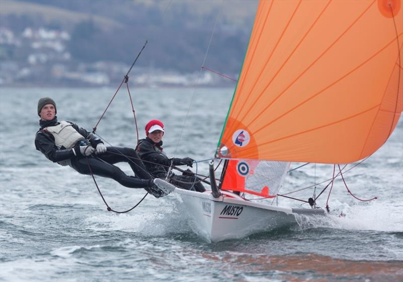 Ewan Wilson and Finley Armstrong in action photo copyright Marc Turner / RYA taken at Royal Yachting Association and featuring the 29er class