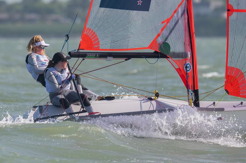 Sofia Fyfe/Alice Haslett - NZL Womens 29er - Day 4 - Youth Sailing World Championships - Corpus Christi, Texas, USA  - photo © Jen Edney / World Sailing