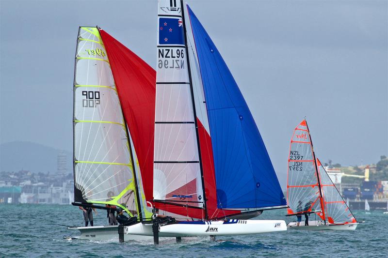 Youth classes rub shoulders with the Olympic veterans - Day 2 - Oceanbridge NZL Sailing Regatta - February 2, 2019 photo copyright Richard Gladwell taken at Royal Akarana Yacht Club and featuring the 29er class