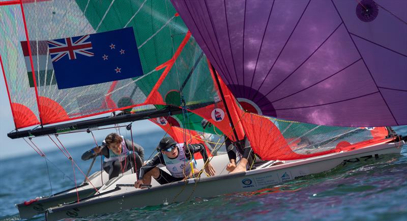 Eli Liefting and Jack Frewin (NZL) - Boys 29er - Day 3 - 2019 Hempel Youth Sailing World Championships, Gdynia, Poland  photo copyright Szymon Sikora / World Sailing taken at  and featuring the 29er class