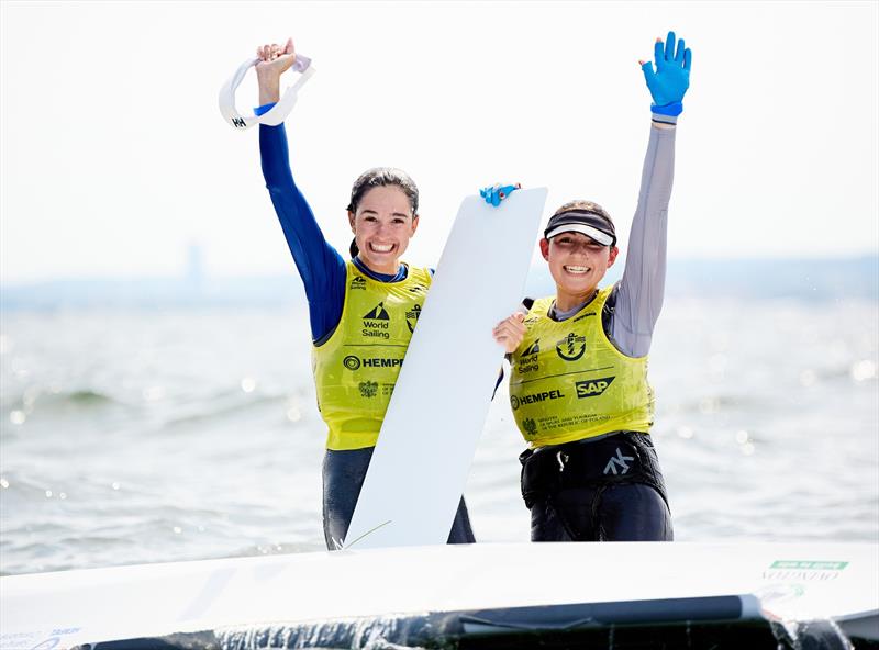 Berta Puig and Isabella Casaretto (USA) - Hempel Youth Sailing World Championships Day 5 - photo © Jacek Kwiatkowski / World Sailing