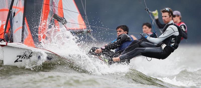 Kiwi 29er crews in action at the Worlds in Gdynia - July 2019 photo copyright Robert Hajduk / www.shuttersail.com taken at  and featuring the 29er class