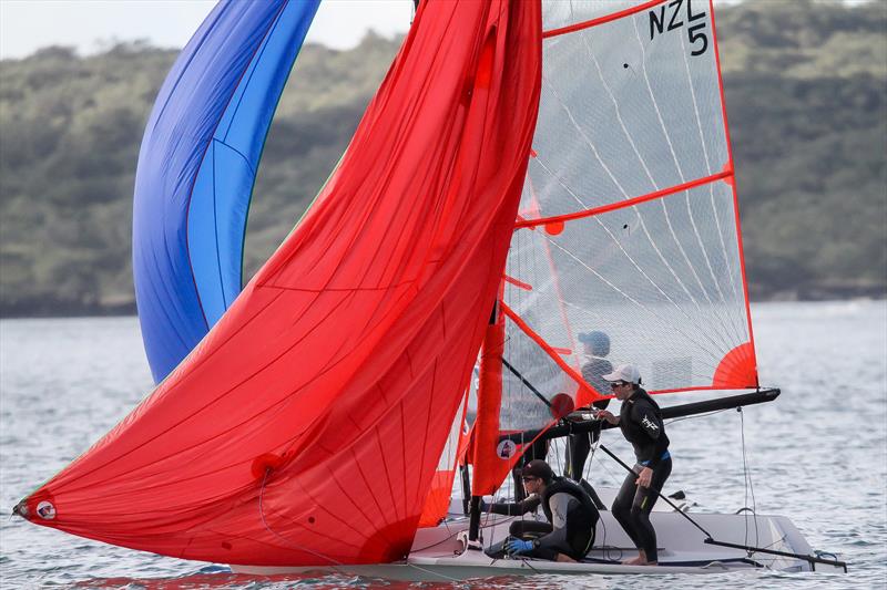 29er class holding sprint racing at Wakatere BC - Narrow Neck - June 2020 photo copyright Richard Gladwell / Sail-World.com taken at Wakatere Boating Club and featuring the 29er class