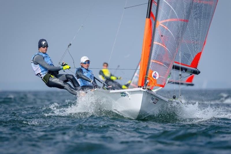 Everything Schultheis in the 29er: Richard Schultheis/Max Körner are in the lead. Antonia Schultheis/Ole Ulrich the second. The native Germans (Berlin) start for Malta and are in first and second place photo copyright Sascha Klahn / Kieler Woche taken at Kieler Yacht Club and featuring the 29er class