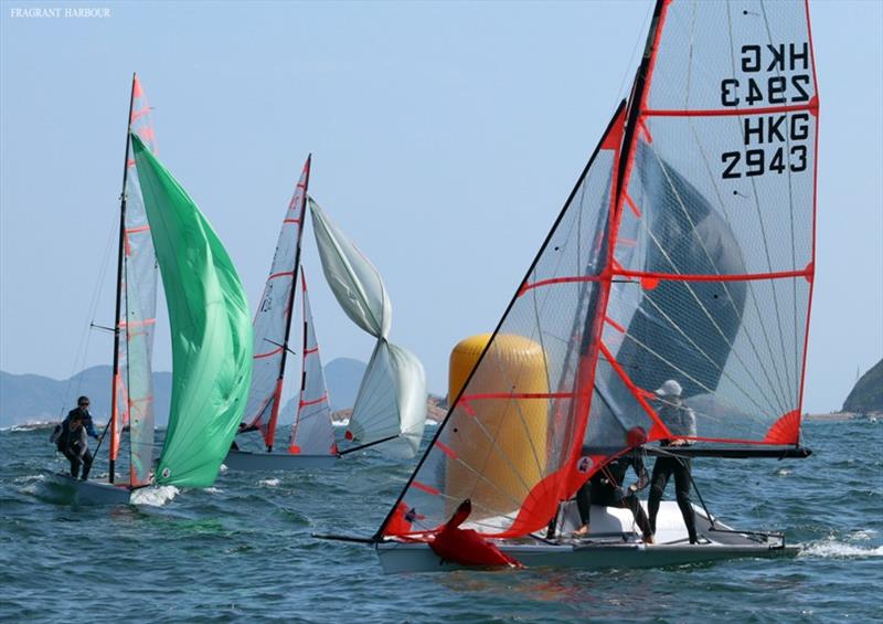 29ers in lumpy seas - Open Dinghy Regatta, Day 1 photo copyright Fragrant Harbour taken at Hebe Haven Yacht Club and featuring the 29er class