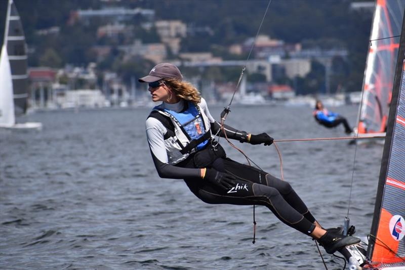 Eddie Reid on his 29er Beautiful Idiots with James Gough photo copyright Jane Austin taken at Bellerive Yacht Club and featuring the 29er class