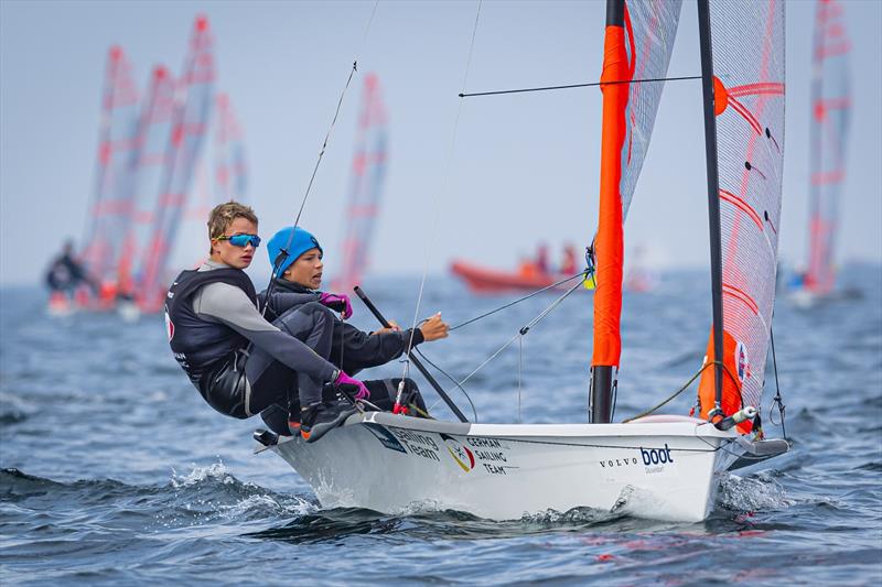 In perfect light wind trim, Carl Krause and Max Georgi (Rostock) sailed to fifth place photo copyright Sascha Klahn taken at Kieler Yacht Club and featuring the 29er class