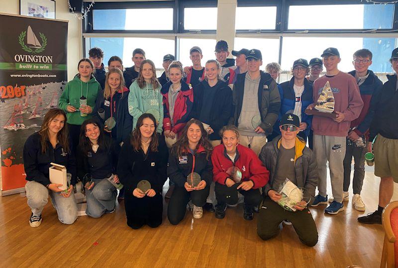 All prize-winners at the Ovington Championships for 29ers at Weymouth photo copyright Rachael Jenkin taken at Weymouth & Portland Sailing Academy and featuring the 29er class