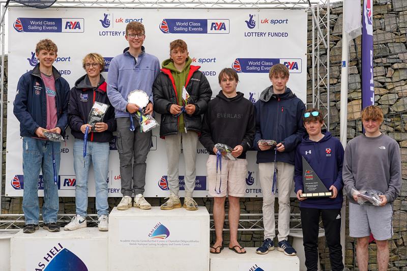 29er Podium in the 2022 RYA Youth Nationals in Pwllheli - photo © Richard Aspland / RYA