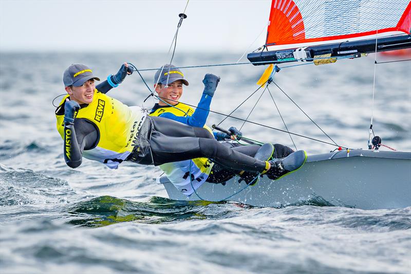 Surprise winners at their first Kiel Week ever and currently the best German 29er crew: Anton and Johann Sach photo copyright Sascha Klahn / Kieler Woche taken at Kieler Yacht Club and featuring the 29er class