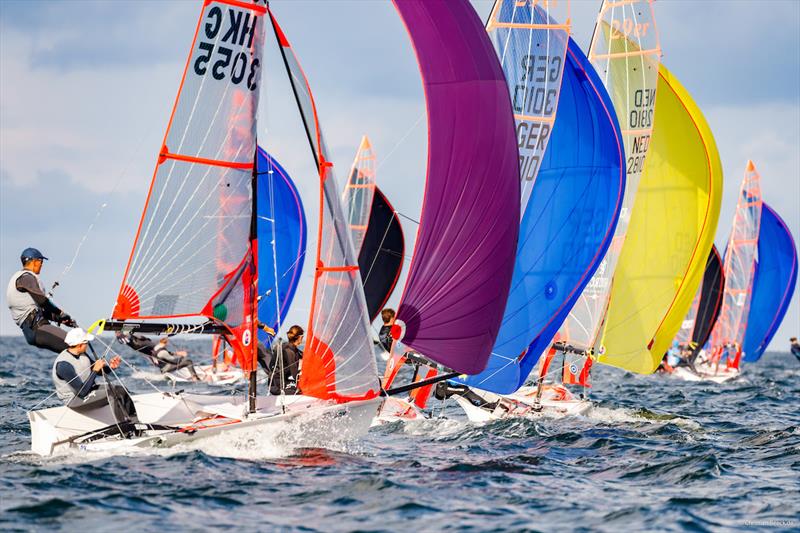 Top conditions for the 29er at Kiel Week on Monday evening photo copyright ChristianBeeck.de / Kieler Woche taken at Kieler Yacht Club and featuring the 29er class