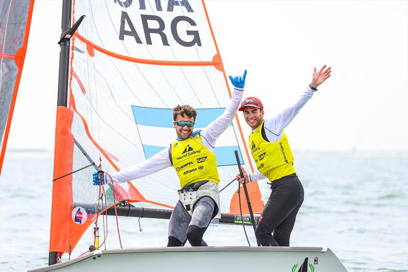 Male 29er gold to Maximo Videla and Tadeo Funes de Rioja (ARG) at the Allianz Youth World Sailing Championships - photo © Sailing Energy / World Sailing