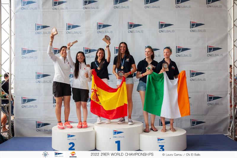 2022 Women's 29er World Champions - Spanish sisters Paula and Isabel Laiseca photo copyright Laura Carrau / CN El Balis taken at Club Nautico El Balis and featuring the 29er class