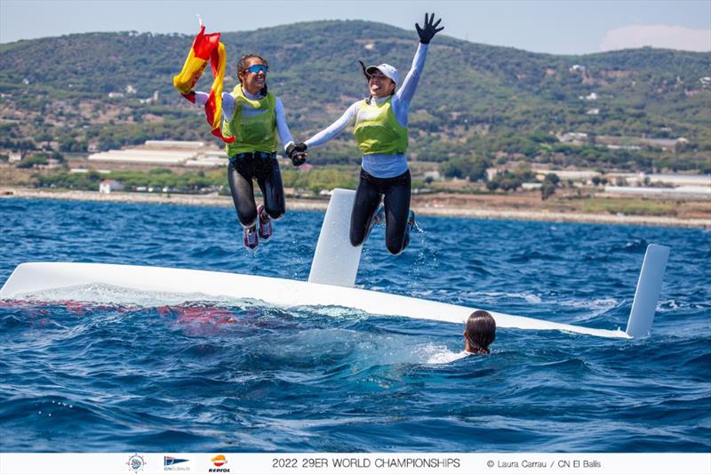 2022 Women's 29er World Champions - Spanish sisters Paula and Isabel Laiseca photo copyright Laura Carrau / CN El Balis taken at Club Nautico El Balis and featuring the 29er class