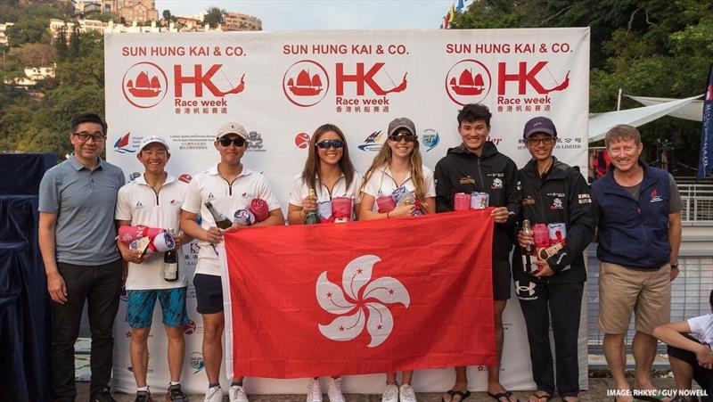 2023 Asian Championships podium photo copyright RHKYC / Guy Nowell taken at Royal Hong Kong Yacht Club and featuring the 29er class