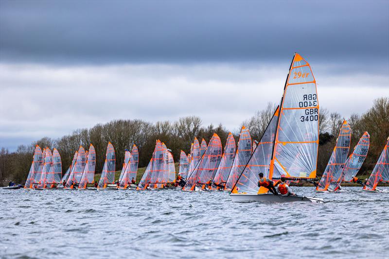 29er Typhoon Winter Championships at Draycote Water photo copyright Phil Jackson / Digital Sailing taken at Draycote Water Sailing Club and featuring the 29er class