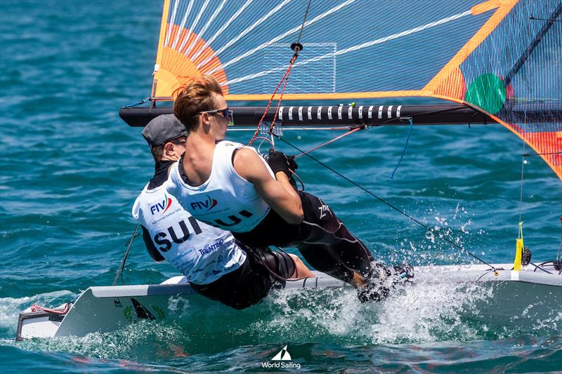 Swiss sailors Ikke Huber and Liam Berger photo copyright World Sailing taken at  and featuring the 29er class