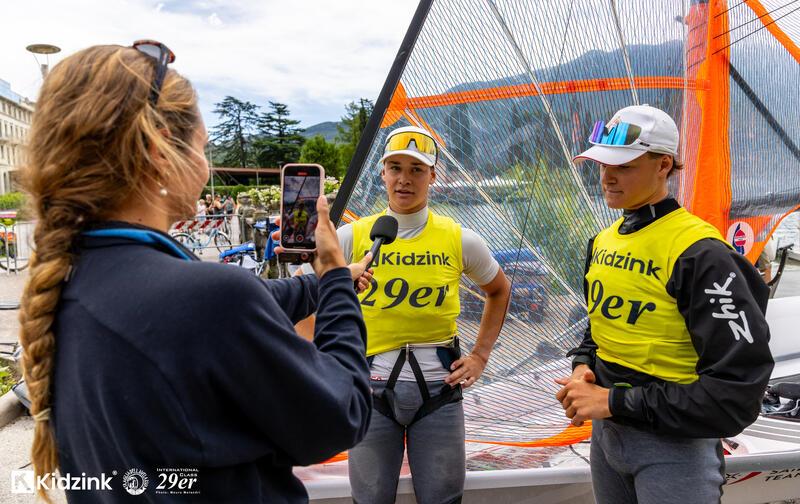 2025 29er European Championship sponsored by Kidzink. Riva del Garda, Italy. Tuesday 8th of July 2025 photo copyright International 29er Class taken at Fraglia Vela Riva and featuring the 29er class