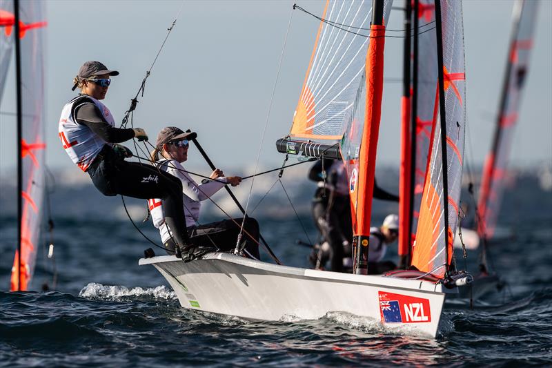  Jess Handley and Bella Jenkins (NZL) - Day 4 - Girls 29er - Youth Sailing Championships - December 18 2025 - Vilamoura photo copyright Nuno Fortinho Mendes taken at Vilamoura Sailing and featuring the 29er class