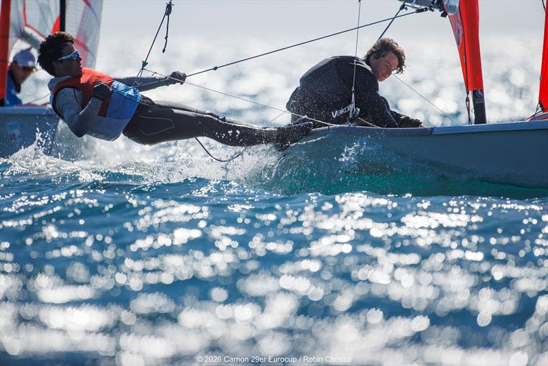 2026 29er EuroCup 4 - Carnon - Day 2 photo copyright Robin Christol taken at Yacht Club de Mauguio Carnon and featuring the 29er class