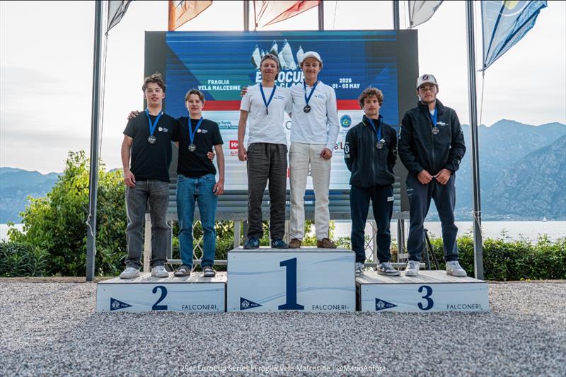 2026 29er EuroCup at Malcesine, Lake Garda Prize Giving photo copyright Mario Anfora taken at Fraglia Vela Malcesine and featuring the 29er class