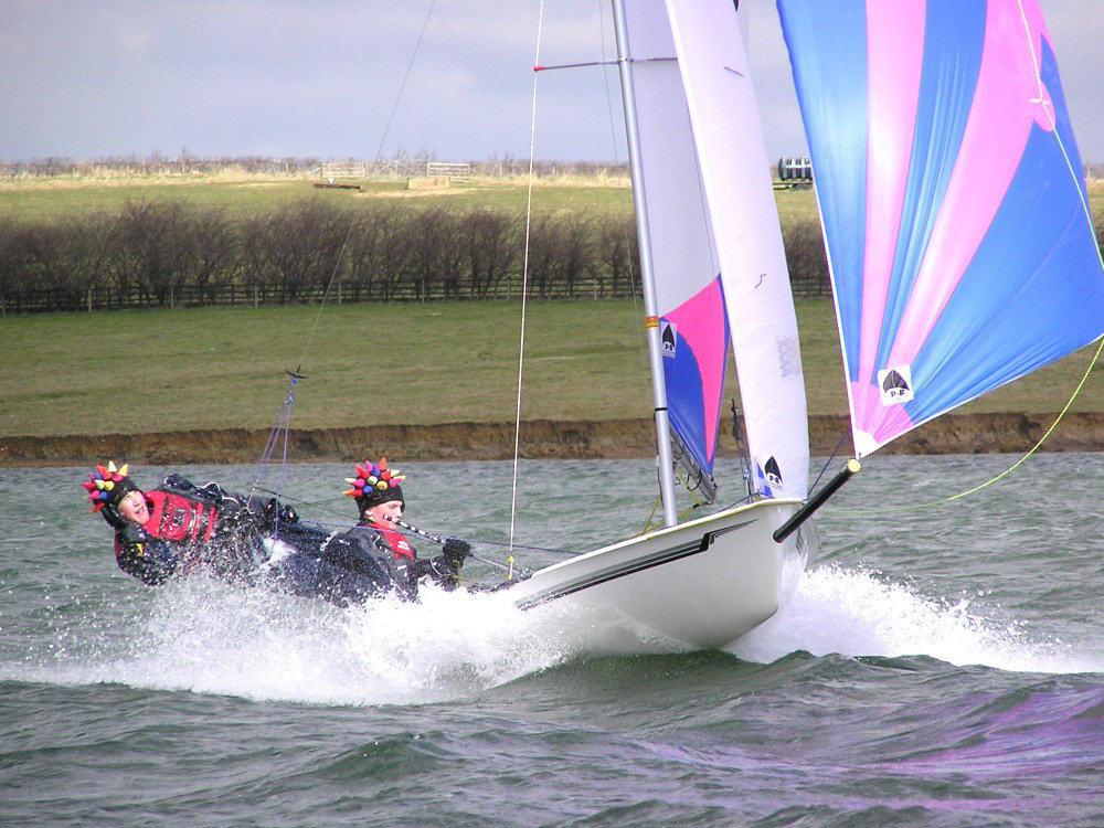 A Hobie 405 (sail no 287) during the first race of the Rutland open photo copyright Martin Hollingshead taken at Rutland Sailing Club and featuring the 405 class