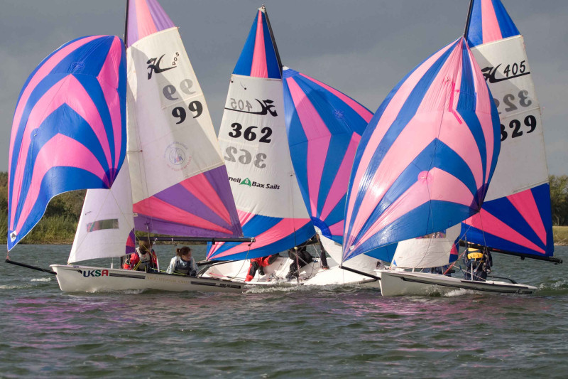 Competitors enjoy the conditions at the RYA North Zone Championships at Notts County SC photo copyright David Eberlin taken at Notts County Sailing Club and featuring the 405 class