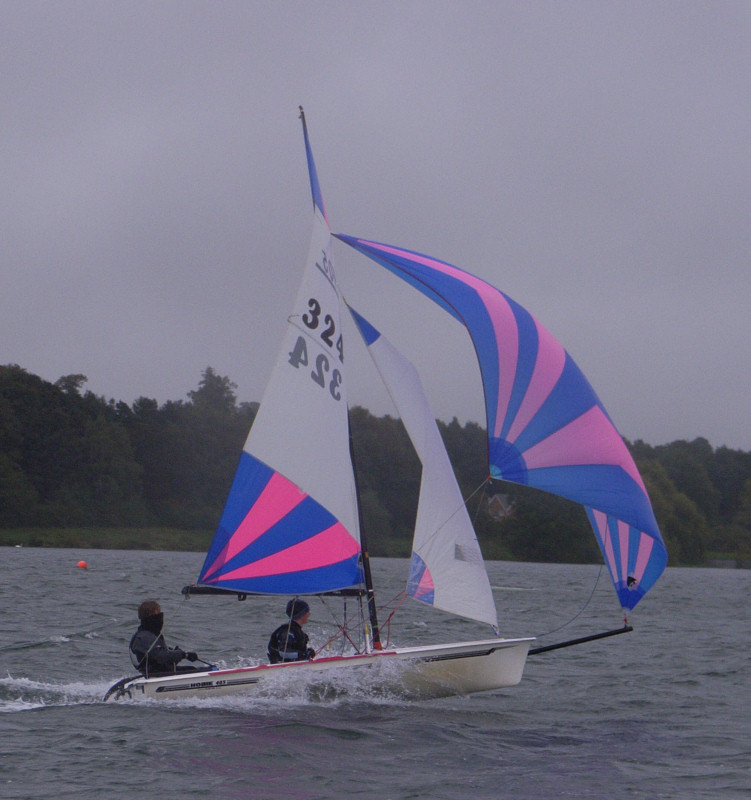 Patrick Ford & Anastasia Logan finish second during the 405 nationals at Northampton photo copyright Andrew Rimmer taken at Northampton Sailing Club and featuring the 405 class