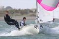 Imogen Wade and Teddy Dunn during the 420 GP7 at Itchenor © Jon Cawthorne