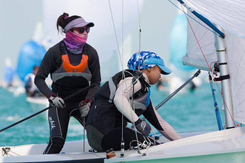 Sail the Gulf Regatta day 4 photo copyright Matias Capizzano / www.capizzano.com taken at Doha Sailing Club and featuring the 420 class