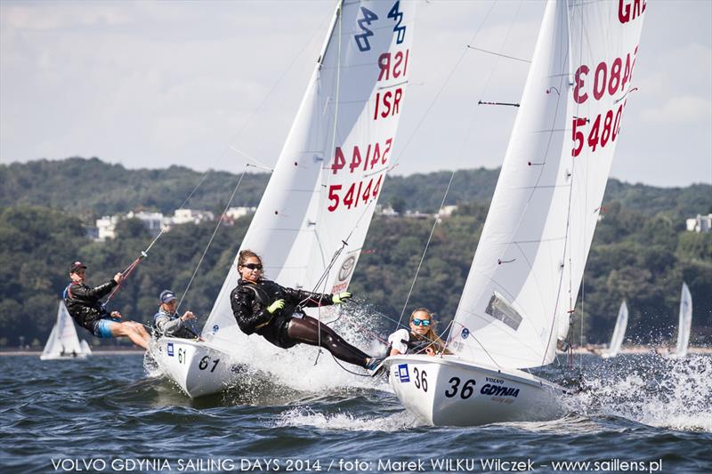 Evangelia Drouga & Eva Vardali (GRE-54803) on day 1 of the 420 & 470 Junior European Chamionships photo copyright Marek Wilku / www.saillens.pl taken at  and featuring the 420 class