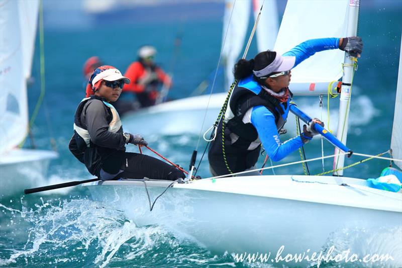 Fish & Co. Singapore Youth Sailing Championships day 1 photo copyright Howie Choo / www.howiephoto.com taken at Singapore Sailing Federation and featuring the 420 class