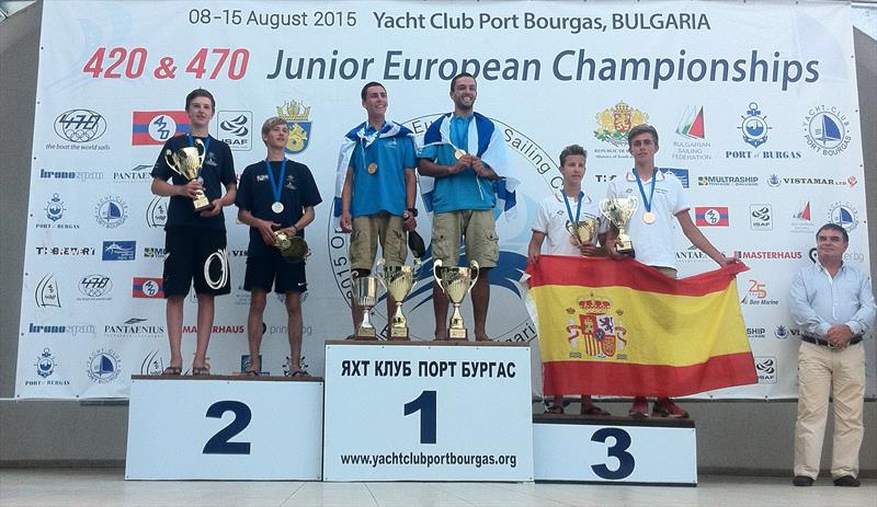 Silver for Martin Wrigley and Marcus Tressler in the 420 Junior Europeans photo copyright RYA taken at Yacht Club Port Bourgas and featuring the 420 class