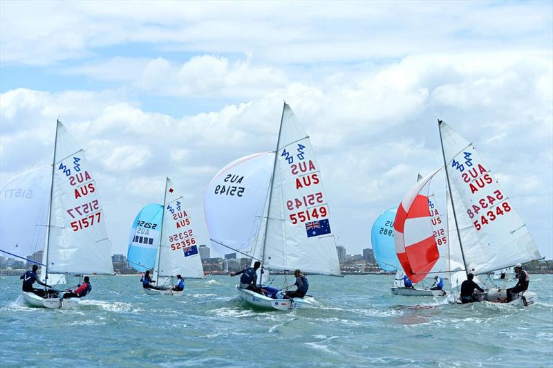 Invited classes racing at ISAF Sailing World Cup Melbourne photo copyright Sport the library / Jeff Crow taken at Royal Melbourne Yacht Squadron and featuring the 420 class