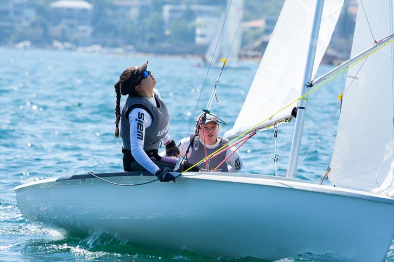 Nia Jerwood and Lisa Smith on day 1 of Sail Sydney 2015 photo copyright Robin Evans taken at Woollahra Sailing Club and featuring the 420 class