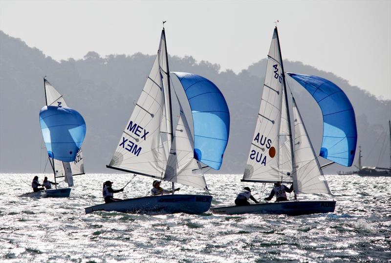 MEX & AUS 420 girls on day 2 of the Youth Worlds in Langkawi - photo © Christophe Launay