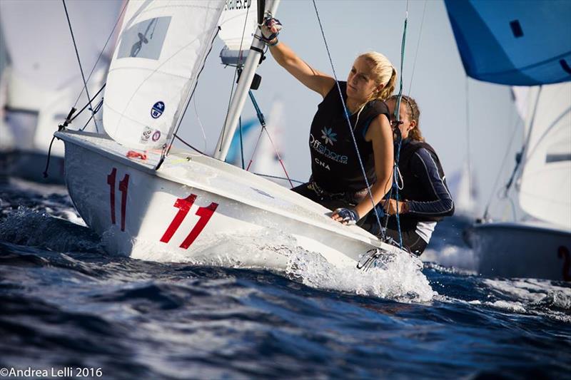 María Bover and Guerrero Clara Llabrés (ESP) on day 5 of the 420 Worlds in Sanremo photo copyright Andrea Lell taken at Yacht Club Sanremo and featuring the 420 class