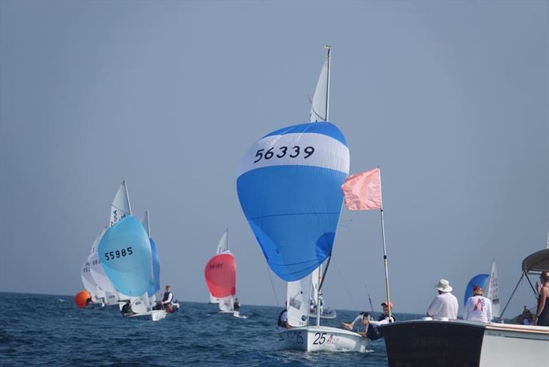 Eleanor and Aaron approaching the finish during the 420 Worlds at Newport, Rhode Island photo copyright Gemma Keers taken at Sail Newport and featuring the 420 class