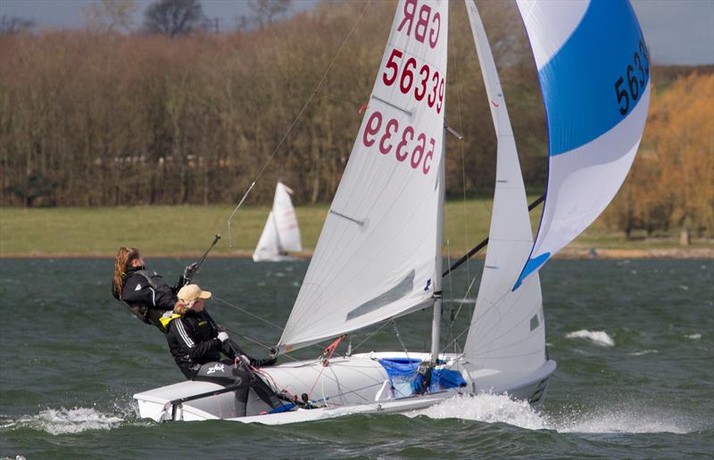 Eleanor Keers and Fay Chatterton win the 420 Inlands at Rutland photo copyright Richard Sturt taken at Rutland Sailing Club and featuring the 420 class